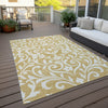 Piper Looms Chantille Floral ACN875 Gold Machine Washable Area Rug Outdoor Lifestyle Image Feature