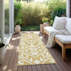 Piper Looms Chantille Floral ACN875 Gold Machine Washable Area Rug Runner Outdoor Lifestyle Image Feature
