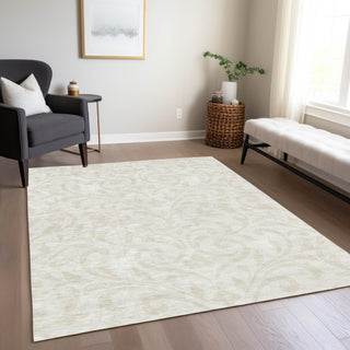 Piper Looms Chantille Floral ACN875 Ivory Machine Washable Area Rug Lifestyle Image Feature