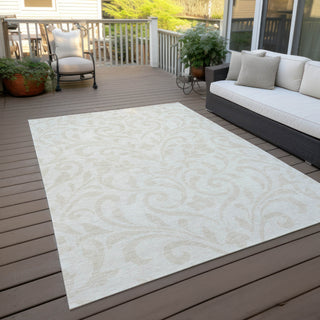 Piper Looms Chantille Floral ACN875 Ivory Machine Washable Area Rug Outdoor Lifestyle Image Feature