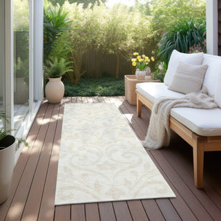 Piper Looms Chantille Floral ACN875 Ivory Machine Washable Area Rug Runner Outdoor Lifestyle Image Feature