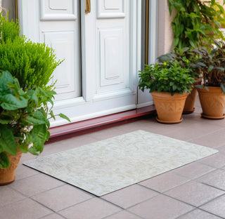 Piper Looms Chantille Floral ACN875 Ivory Machine Washable Area Rug Scatter Outdoor Lifestyle Image Feature