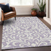 Piper Looms Chantille Floral ACN875 Lavender Machine Washable Area Rug Lifestyle Image Feature