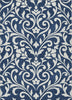 Piper Looms Chantille Floral ACN875 Navy Machine Washable Area Rug main image