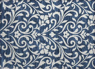 Piper Looms Chantille Floral ACN875 Navy Machine Washable Area Rug Scatter Main Image