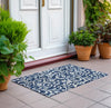 Piper Looms Chantille Floral ACN875 Navy Machine Washable Area Rug Scatter Outdoor Lifestyle Image Feature
