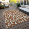 Piper Looms Chantille Floral ACN875 Paprika Machine Washable Area Rug Outdoor Lifestyle Image Feature