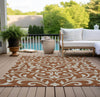 Piper Looms Chantille Floral ACN875 Paprika Machine Washable Area Rug Outdoor Lifestyle Image Feature