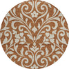 Piper Looms Chantille Floral ACN875 Paprika Machine Washable Area Rug Round Main Image