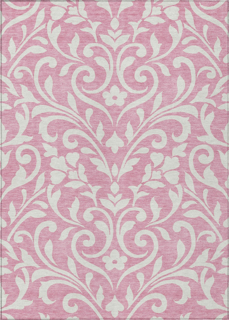 Piper Looms Chantille Floral ACN875 Pink Machine Washable Area Rug main image