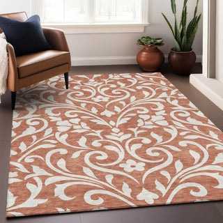 Piper Looms Chantille Floral ACN875 Salmon Machine Washable Area Rug Lifestyle Image Feature
