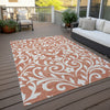 Piper Looms Chantille Floral ACN875 Salmon Machine Washable Area Rug Outdoor Lifestyle Image Feature