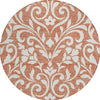 Piper Looms Chantille Floral ACN875 Salmon Machine Washable Area Rug Round Main Image