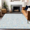 Piper Looms Chantille Floral ACN875 Sky Machine Washable Area Rug Lifestyle Image Feature