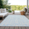 Piper Looms Chantille Floral ACN875 Sky Machine Washable Area Rug Outdoor Lifestyle Image Feature