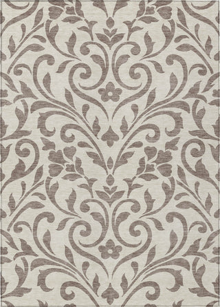 Piper Looms Chantille Floral ACN875 Taupe Machine Washable Area Rug main image