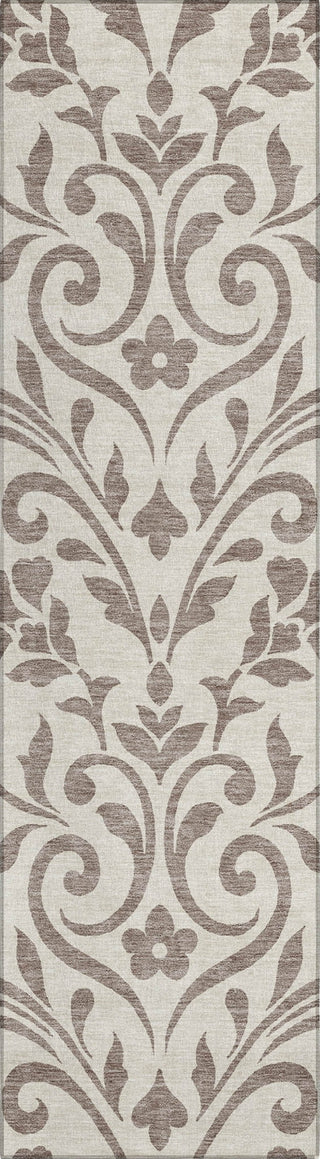 Piper Looms Chantille Floral ACN875 Taupe Machine Washable Area Rug Runner Main Image