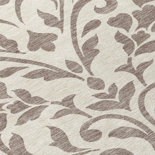 Piper Looms Chantille Floral ACN875 Taupe Machine Washable Area Rug Swatch Image