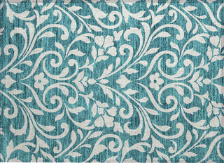 Piper Looms Chantille Floral ACN875 Teal Machine Washable Area Rug Scatter Main Image