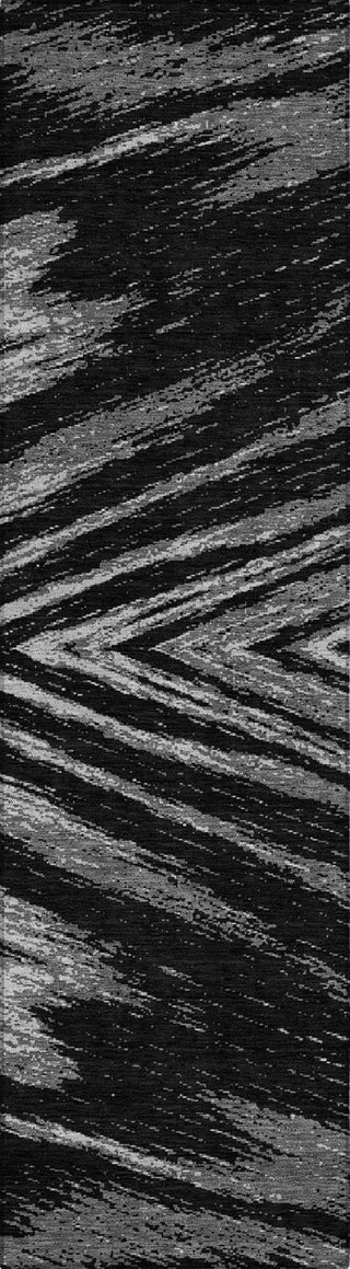 Piper Looms Chantille Modern ACN876 Black Machine Washable Area Rug Runner Main Image