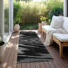 Piper Looms Chantille Modern ACN876 Black Machine Washable Area Rug Runner Outdoor Lifestyle Image Feature