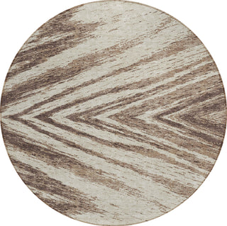 Piper Looms Chantille Modern ACN876 Brown Machine Washable Area Rug Round Main Image