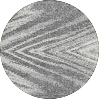 Piper Looms Chantille Modern ACN876 Gray Machine Washable Area Rug Round Main Image