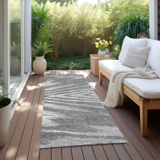 Piper Looms Chantille Modern ACN876 Gray Machine Washable Area Rug Runner Outdoor Lifestyle Image Feature