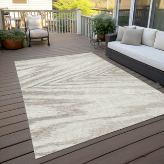 Piper Looms Chantille Modern ACN876 Ivory Machine Washable Area Rug Outdoor Lifestyle Image Feature