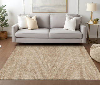 Piper Looms Chantille Modern ACN876 Khaki Machine Washable Area Rug Lifestyle Image Feature