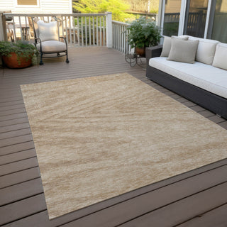 Piper Looms Chantille Modern ACN876 Khaki Machine Washable Area Rug Outdoor Lifestyle Image Feature