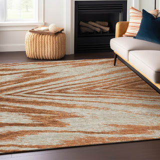 Piper Looms Chantille Modern ACN876 Paprika Machine Washable Area Rug Lifestyle Image Feature