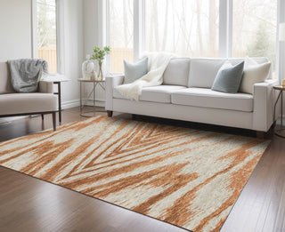 Piper Looms Chantille Modern ACN876 Paprika Machine Washable Area Rug Lifestyle Image Feature