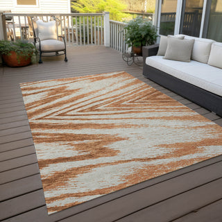 Piper Looms Chantille Modern ACN876 Paprika Machine Washable Area Rug Outdoor Lifestyle Image Feature
