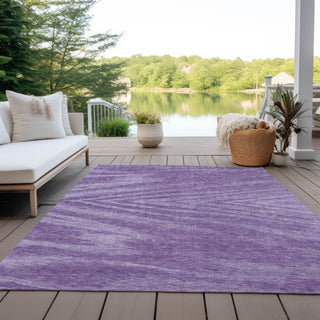 Piper Looms Chantille Modern ACN876 Purple Machine Washable Area Rug Outdoor Lifestyle Image Feature