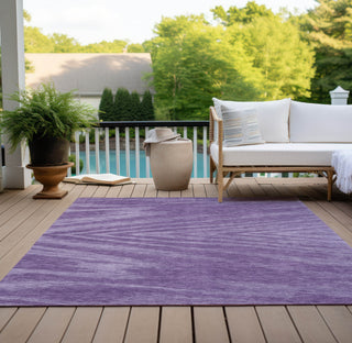 Piper Looms Chantille Modern ACN876 Purple Machine Washable Area Rug Outdoor Lifestyle Image Feature