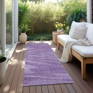 Piper Looms Chantille Modern ACN876 Purple Machine Washable Area Rug Runner Outdoor Lifestyle Image Feature