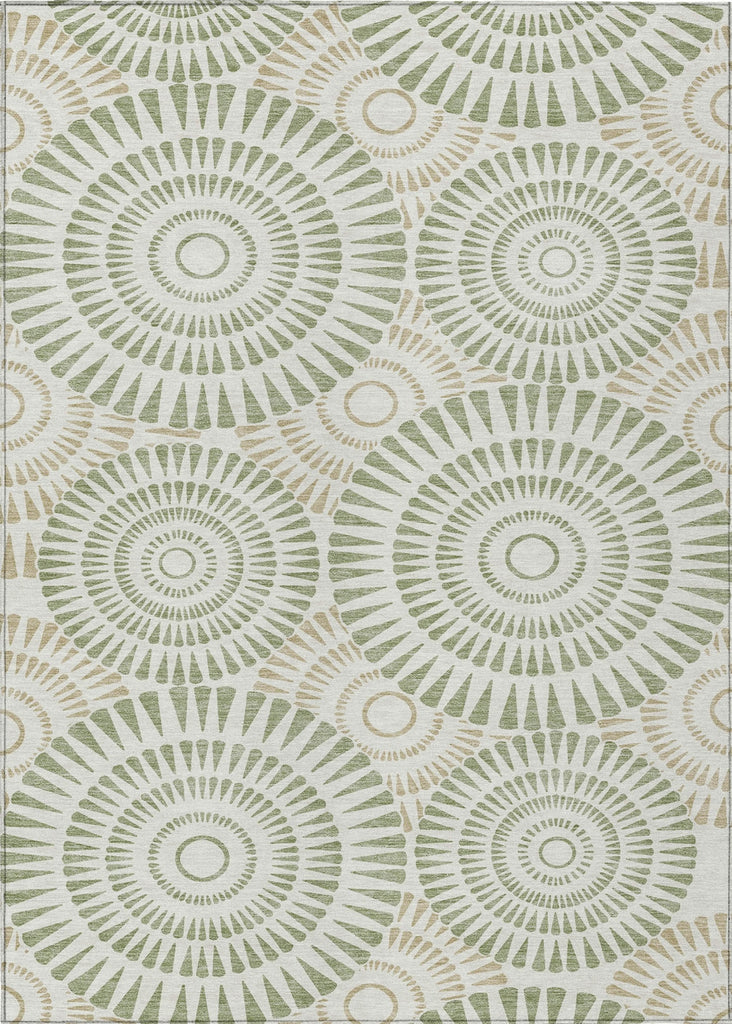 Piper Looms Chantille Circles ACN877 Aloe Machine Washable Area Rug main image