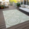 Piper Looms Chantille Circles ACN877 Aloe Machine Washable Area Rug Outdoor Lifestyle Image Feature