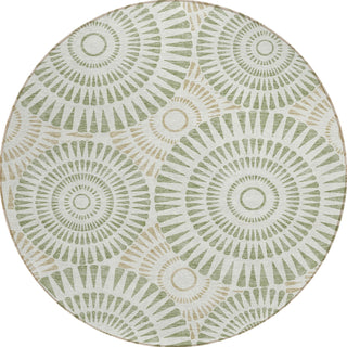 Piper Looms Chantille Circles ACN877 Aloe Machine Washable Area Rug Round Main Image