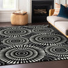 Piper Looms Chantille Circles ACN877 Black Machine Washable Area Rug Lifestyle Image Feature