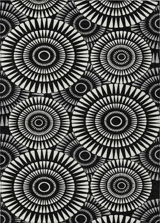 Piper Looms Chantille Circles ACN877 Black Machine Washable Area Rug main image