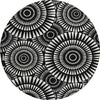 Piper Looms Chantille Circles ACN877 Black Machine Washable Area Rug Round Main Image