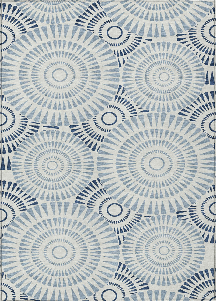 Piper Looms Chantille Circles ACN877 Blue Machine Washable Area Rug main image