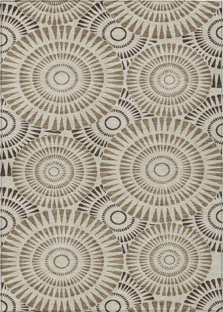 Piper Looms Chantille Circles ACN877 Brown Machine Washable Area Rug main image