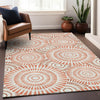Piper Looms Chantille Circles ACN877 Coral Machine Washable Area Rug Lifestyle Image Feature