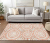 Piper Looms Chantille Circles ACN877 Coral Machine Washable Area Rug Lifestyle Image Feature