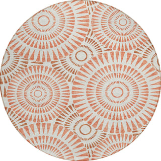 Piper Looms Chantille Circles ACN877 Coral Machine Washable Area Rug Round Main Image