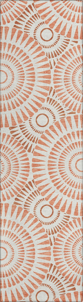 Piper Looms Chantille Circles ACN877 Coral Machine Washable Area Rug Runner Main Image