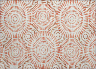 Piper Looms Chantille Circles ACN877 Coral Machine Washable Area Rug Scatter Main Image
